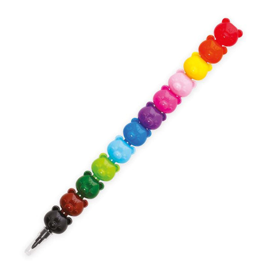 DREAM IN COLOUR - 12 STACKABLE CRAYONS - TEDDY BEAR - MULTICOLOR INK