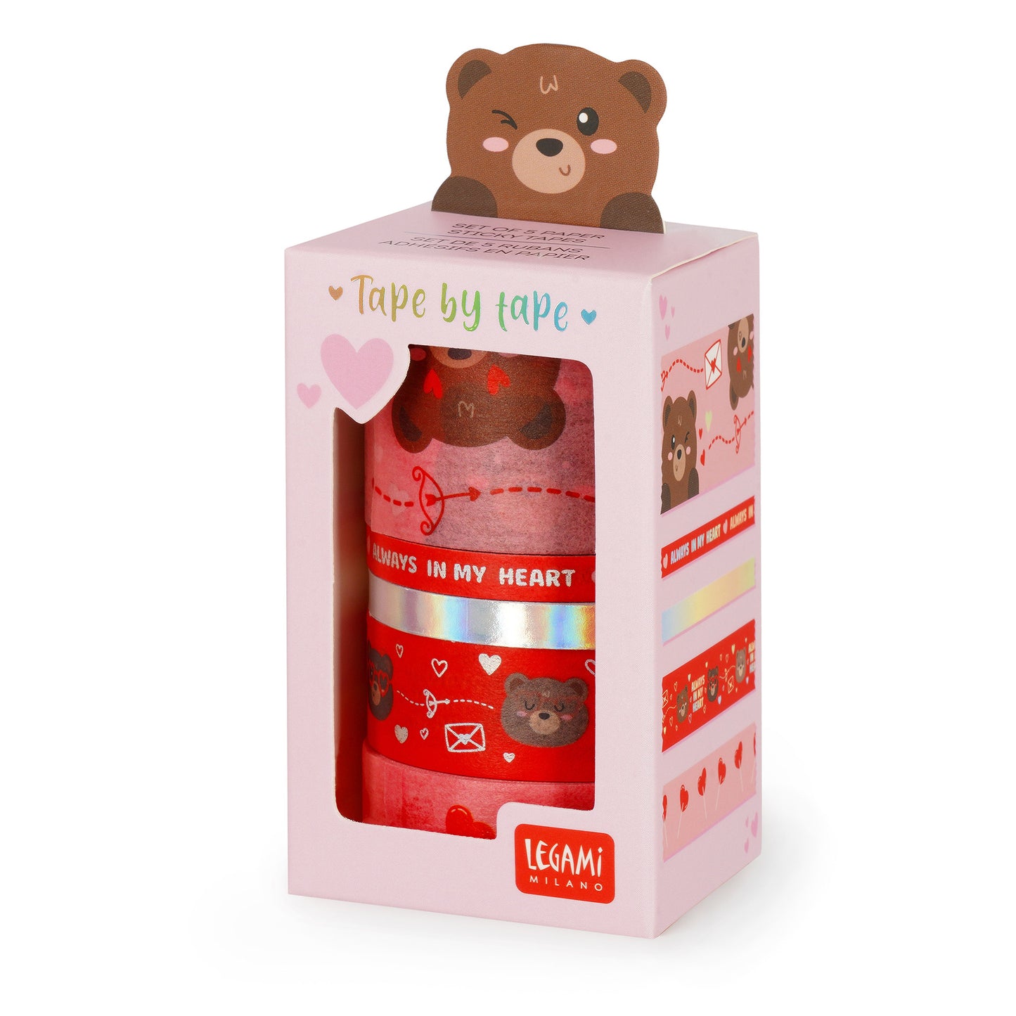 5er-Set dekorative Papierklebebänder Teddy Bear - Tape by Tape